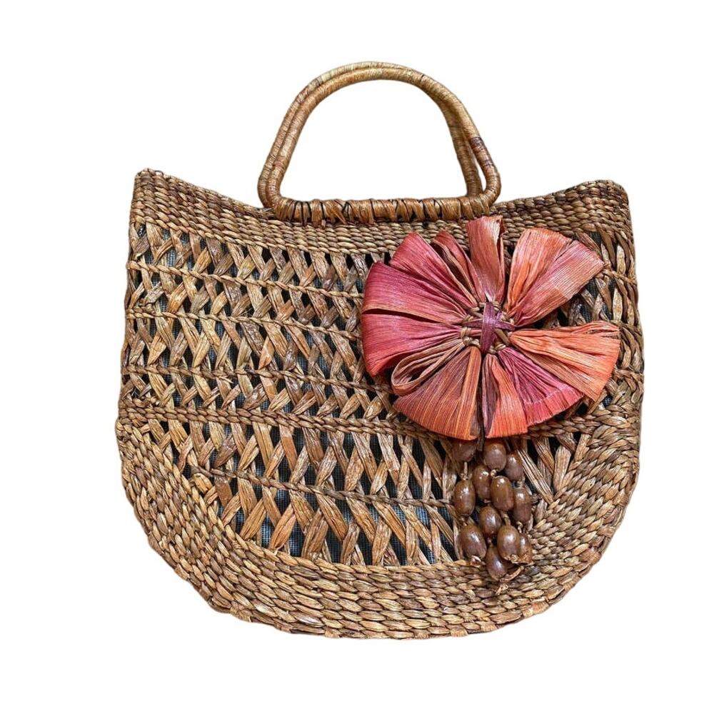 Wovenâ Basket Tote Bag Coastal Grandma Vacation